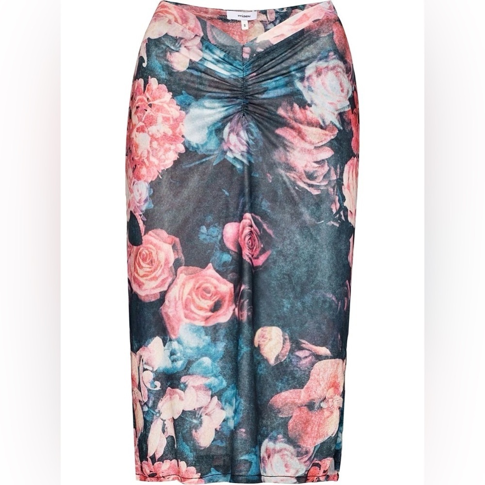 NWT Miaou Preston Skirt in Decades Rose Midi with Slit Floral